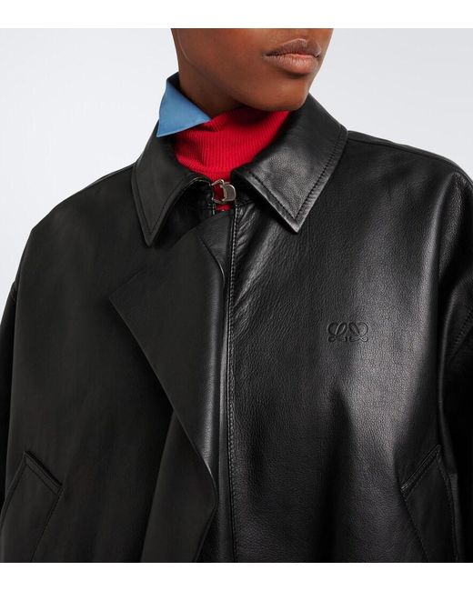 Loewe Black Leather Blouson Jacket