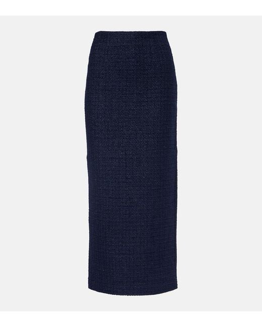 Roland Mouret Blue Boucle Midi Skirt