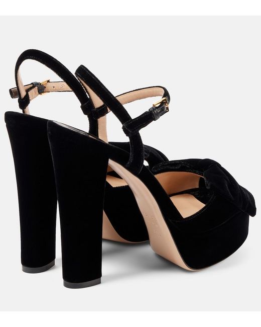 Tom Ford Black Velvet Platform Sandals