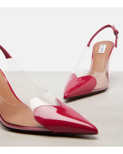Escarpins Slingback Le Cour 90 En Cuir Verni Alaïa en coloris Red