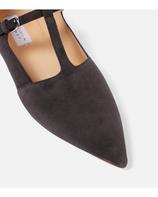 Gabriela Hearst Black Lola Suede Ballet Flats