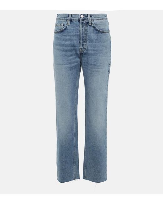 Totême Blue High-Rise Straight Jeans
