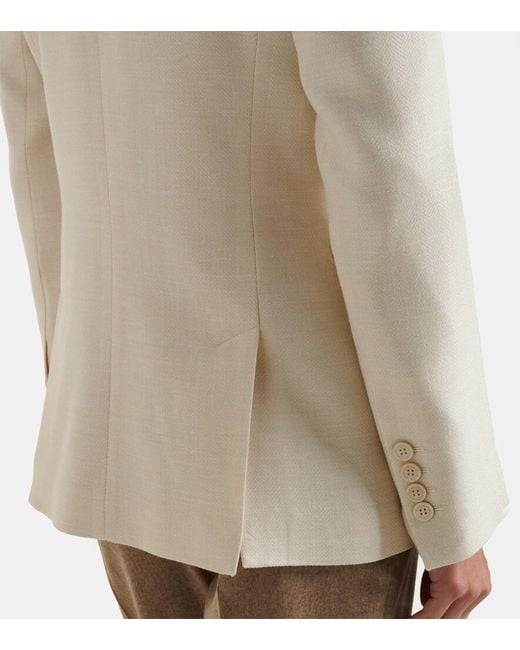 Eleventy Natural Wool, Silk And Linen-Blend Blazer
