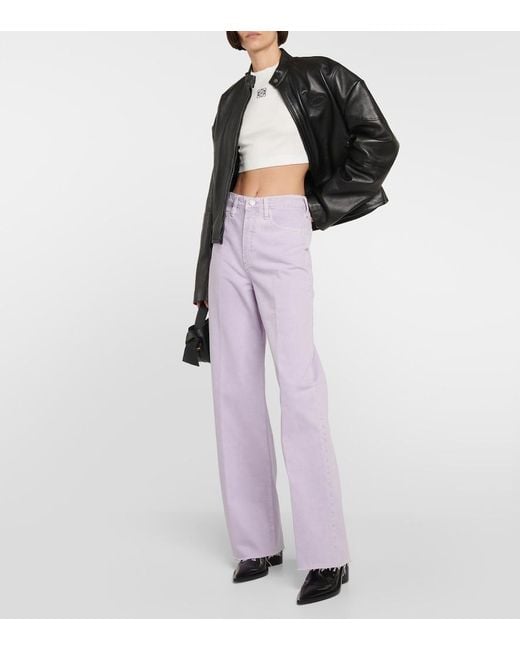 FRAME Purple Le High 'N' Tight Wide-Leg Jeans