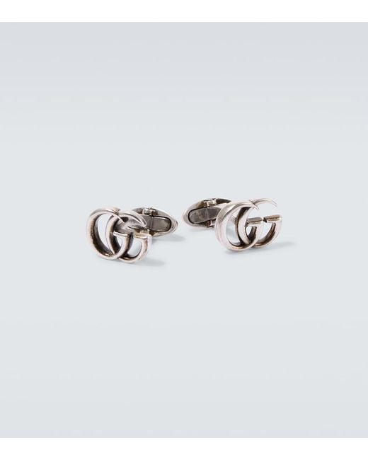 Gucci White Gg Sterling Cufflinks for men