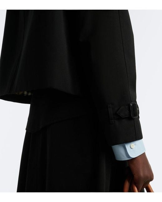 Burberry Black Double-Breasted Cotton Gabardine Jacket