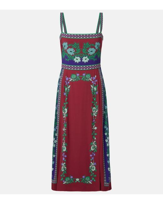 LaDoubleJ Red Buy Me A Martini Floral Midi Dress