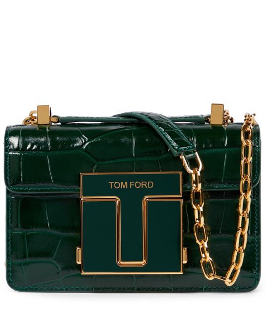 Tom Ford Green 001 Small Leather Shoulder Bag