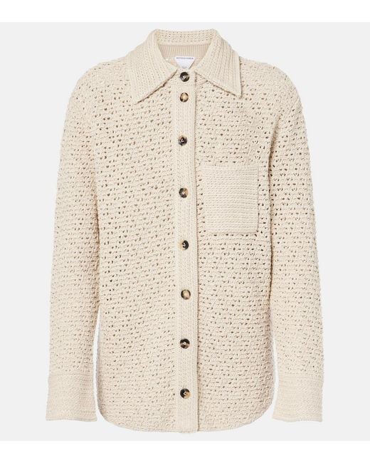 Bottega Veneta Natural Cotton Crochet Shirt