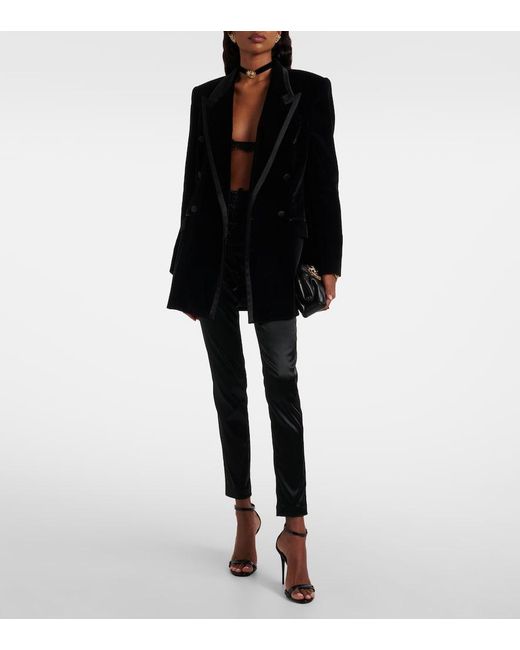 Dolce & Gabbana Black Cotton-Blend Velvet Tuxedo Jacket