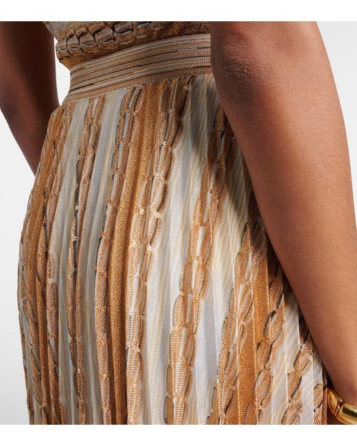 Missoni Natural Plisse Printed Midi Skirt