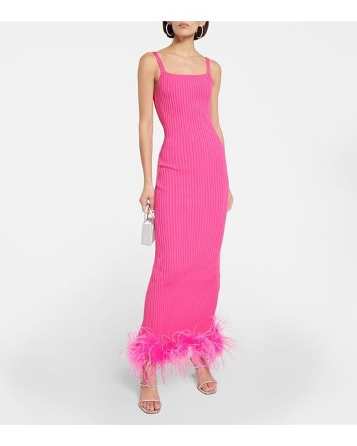 GIUSEPPE DI MORABITO Pink Kleid Mit Federn