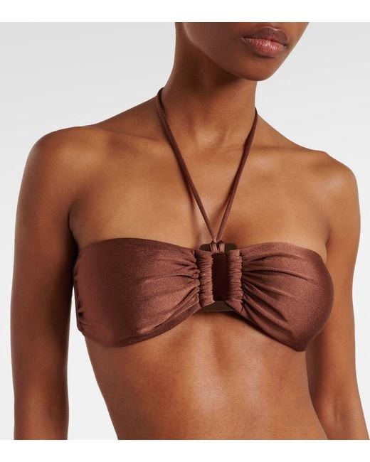 Adriana Degreas Red Bandeau-Bikini Solid