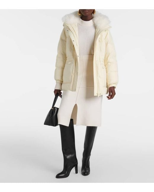 Piumino Con Shearling di Yves Salomon in Natural