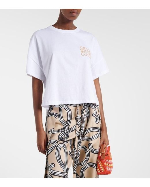 Loewe White Paula's Ibiza Anagram Cotton T-Shirt