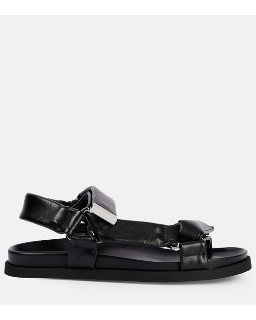 The Attico Black Salinas Leather Sandals