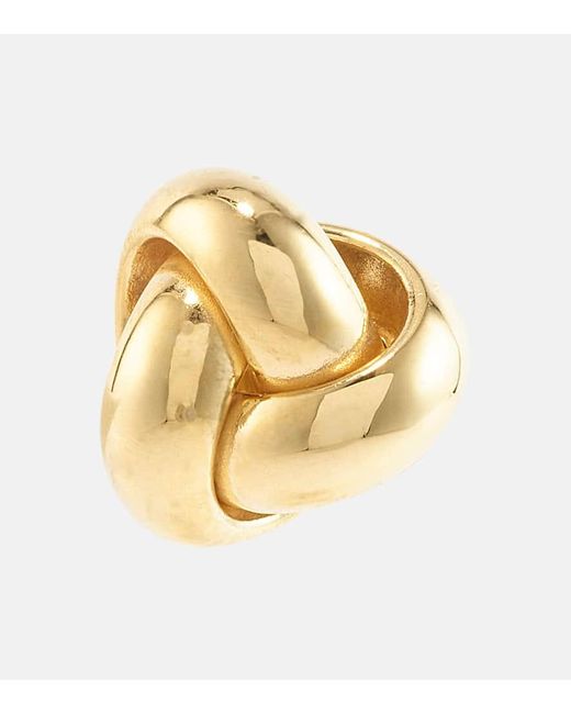 STONE AND STRAND Metallic Ohrringe Puffed Knot aus 14kt Gelbgold