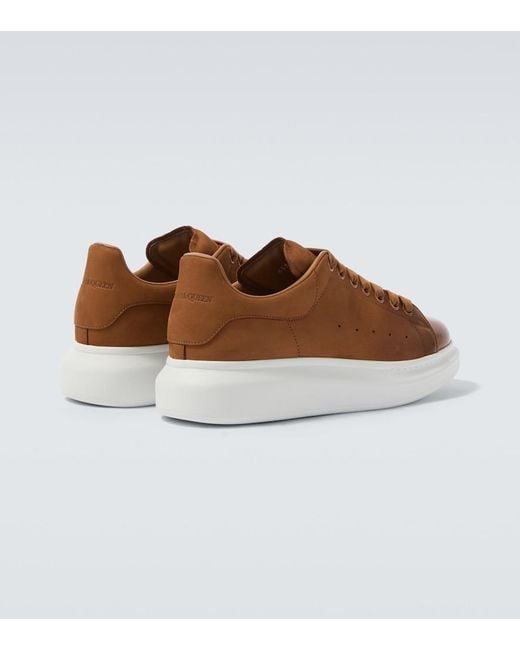 McQueen Brown Oversized Leather Sneakers for men