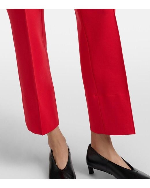 Dorothee Schumacher Red Cropped Mid-Rise Slim Pants