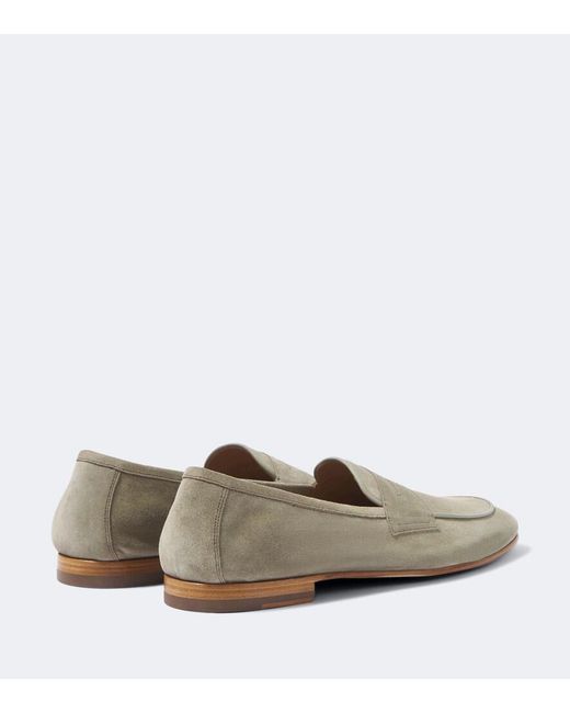 Frescobol Carioca Green Leme Suede Penny Loafers for men