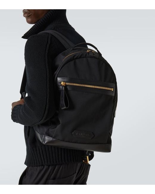 Mochila Con Piel Tom Ford de hombre de color Black