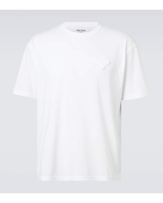 Prada Men's White Cotton Jersey T-Shirt