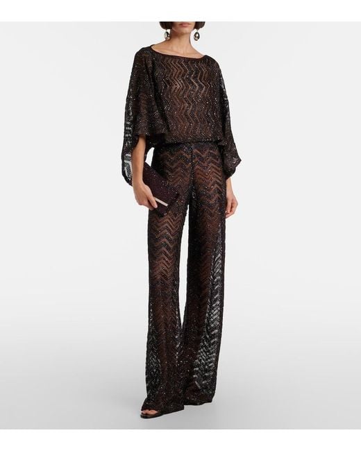 Missoni Black Zigzag Sequined Top
