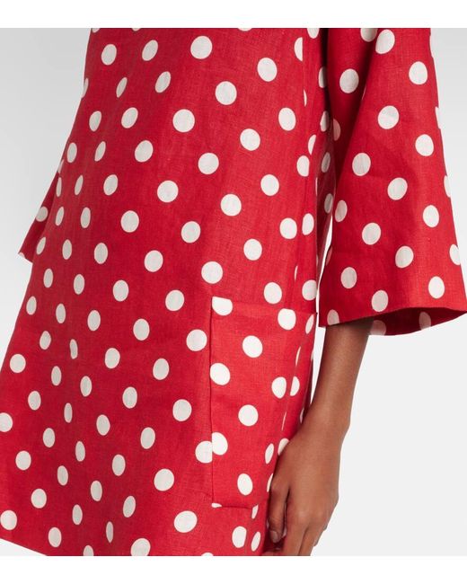 Posse Red Nina Polka-Dot Linen Minidress