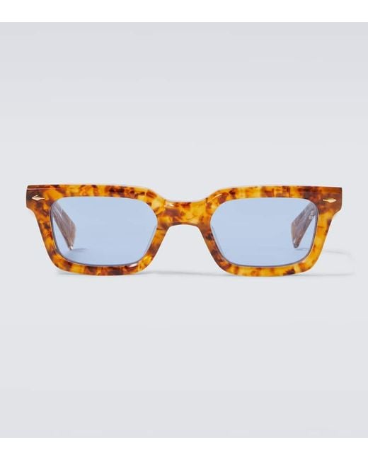 Jacques Marie Mage Blue Casablanca Rectangular Sunglasses for men