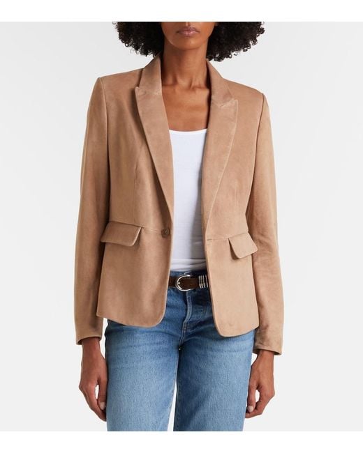 FRAME Natural Suede Blazer