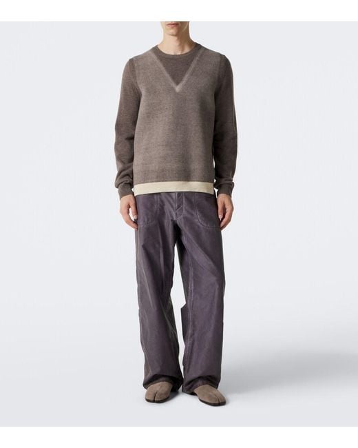 Maison Margiela Brown Tabi Suede Slip-Ons for men