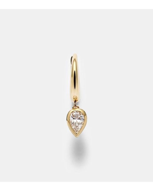 SHAY Metallic 18Kt Single Huggie With Diamonds