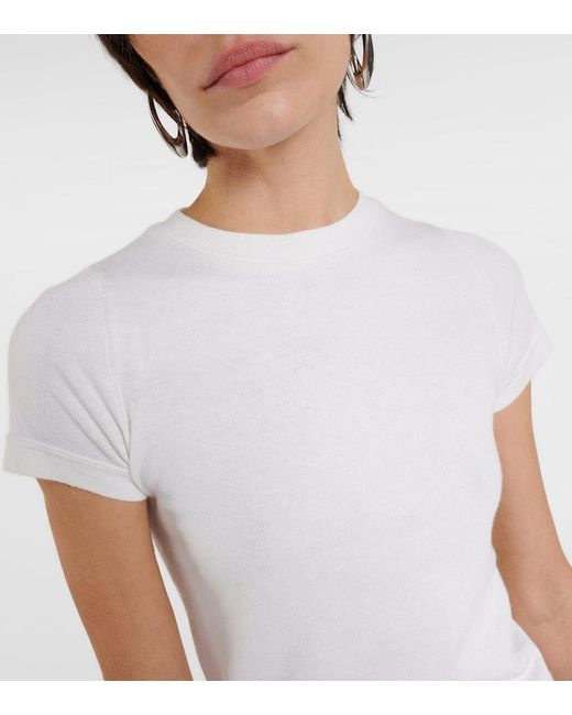Camiseta N°292 America de algodon y cachemir Extreme Cashmere de color White
