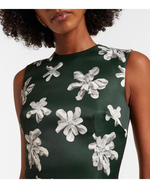 Emilia Wickstead Green Rumi Floral Genzianella Midi Dress