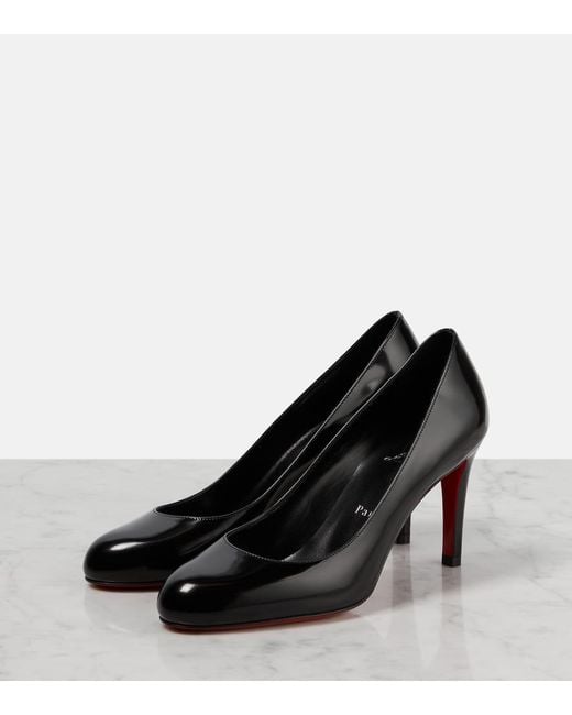 Christian Louboutin Black Pumppie 85 Patent Leather Pumps