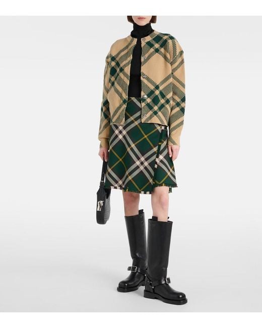 Burberry Multicolor Check Wool Blend Cardigan