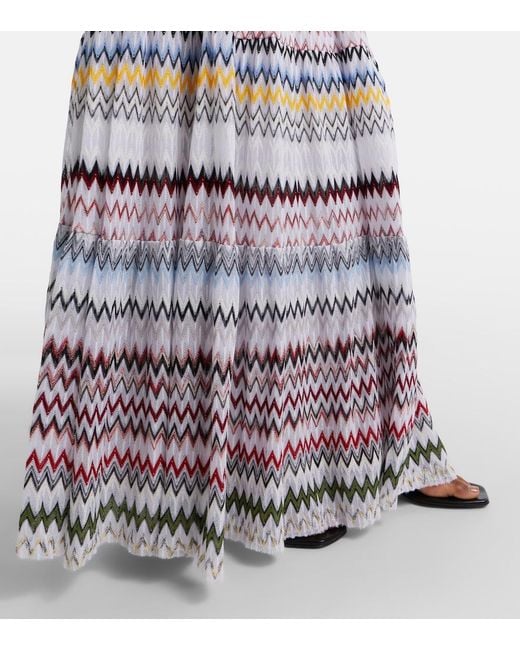 Missoni White Zigzag Maxi Skirt