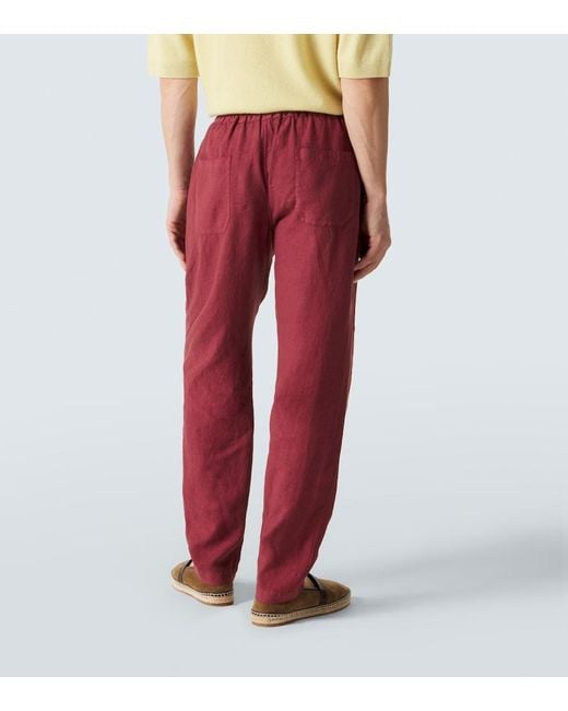Fedeli Linen Tapered Pants for men