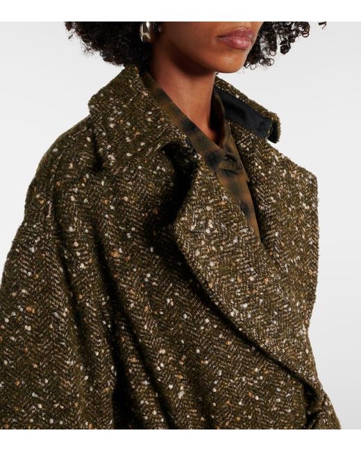 Isabel Marant Brown Horia Wool-Blend Wrap Coat