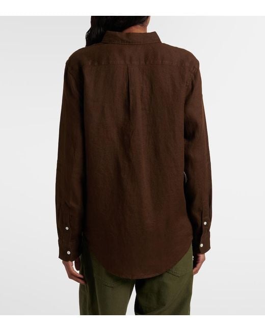 Polo Ralph Lauren Brown Chic Long Sleeve Button-Up Shirt For