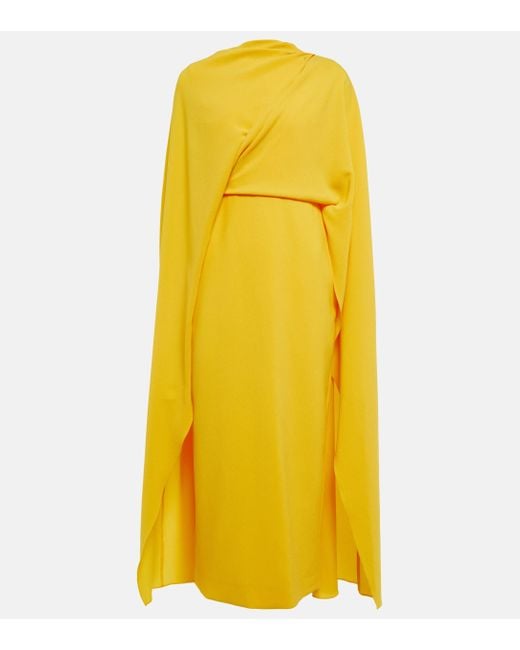 Roksanda Yellow Cape Midi Dress