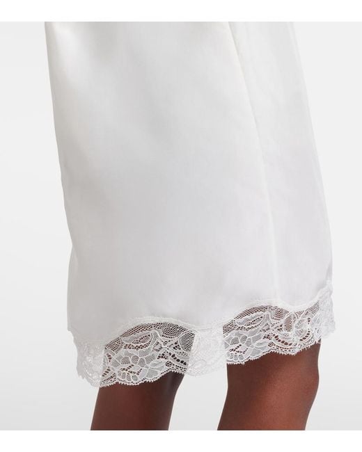 Dorothee Schumacher White Playful Volumes Silk Midi Skirt