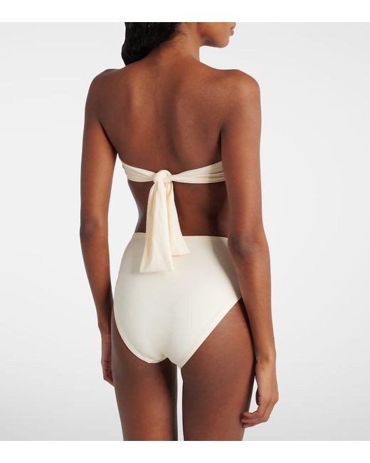 Karla Colletto Natural Floral Bandeau Bikini Top
