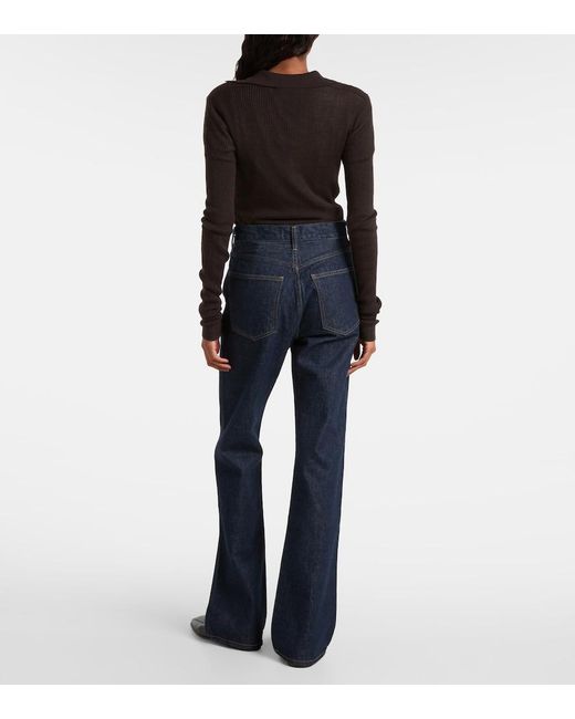 Agolde Blue Leena Mid-Rise Flared Jeans
