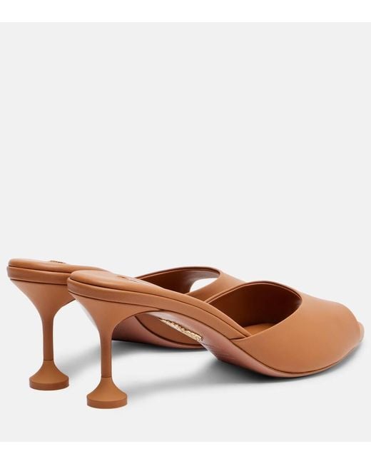 Aquazzura Brown Pantoletten Bisous 65 Aus Leder