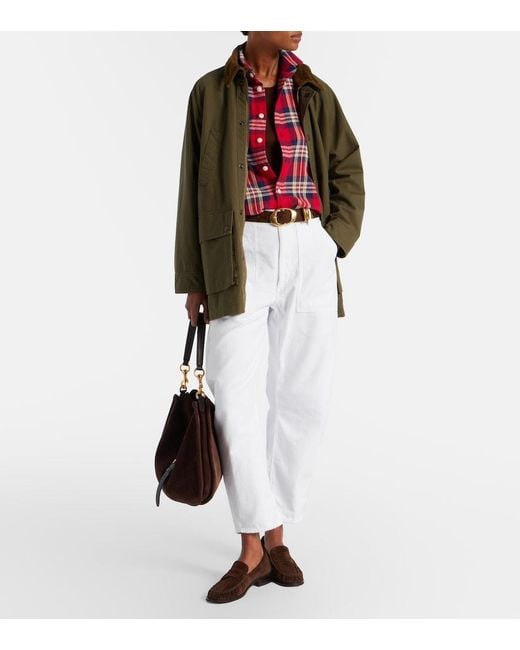 Polo Ralph Lauren White High-Rise Barrel-Leg Jeans