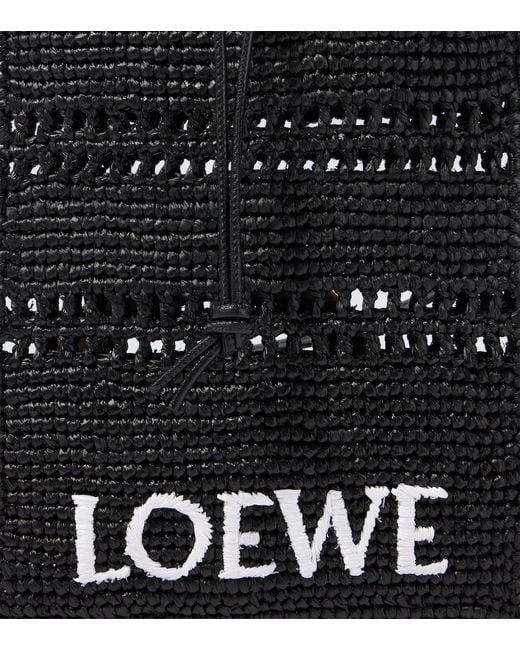 Loewe White Paula's Ibiza Logo Raffia Crossbody Bag for men