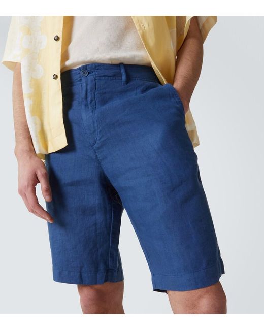 Bermudas Ajaccio De Lino Fedeli de hombre de color Blue
