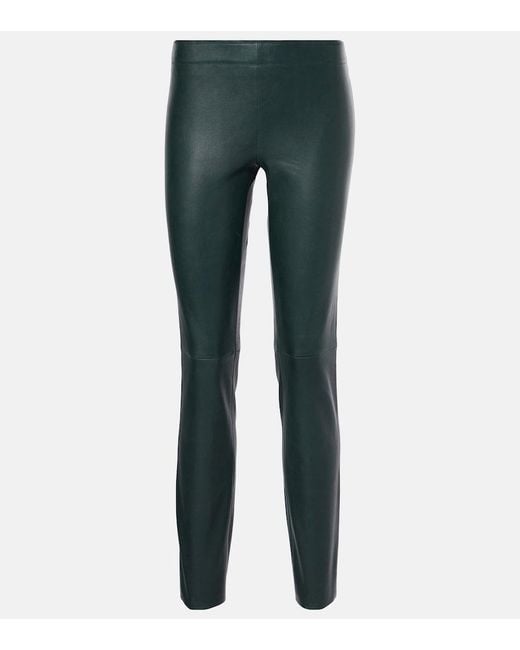 Stouls Green Jacky Leather Slim Pants