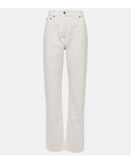Prada White High-Rise Straight Jeans